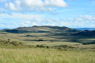 Scenic view of field against sky