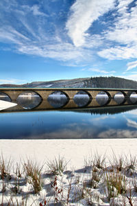 Bridge over sea against sky