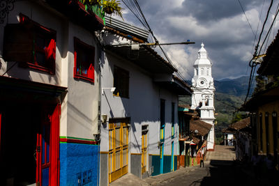 View of the beautiful heritage town of salamina located at the department of caldas in colombia