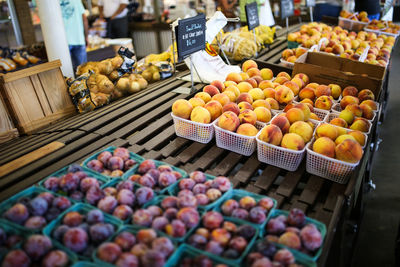 Fruits for sale at market stall