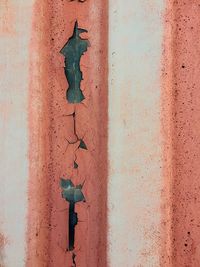 Close-up of rusty metal on wall