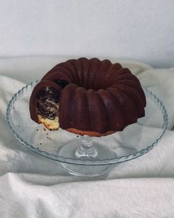 Close-up of dessert in plate on table