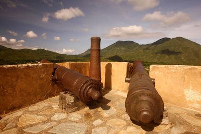 Cloudy sky over old ruin