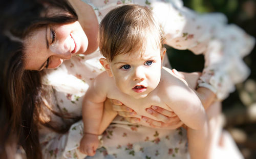 Portrait of mother and daughter