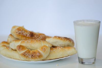 Close-up of breakfast on table