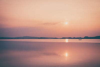 Scenic view of sunset over sea