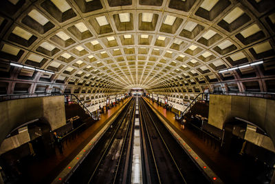 High angle view of escalator