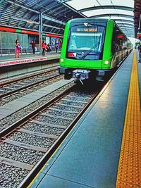 Train at railroad station platform