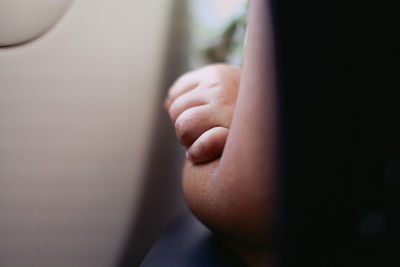 Close-up of human baby hand