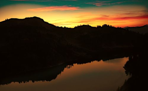 Sunset over lake