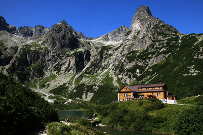 Scenic view of mountains against clear sky