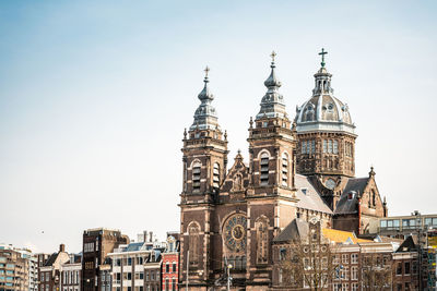 Low angle view of cathedral in city