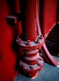 Close-up of pipe by wall