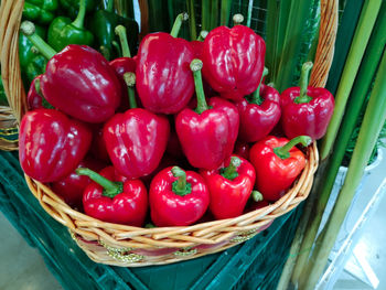 Close-up of strawberries in basket