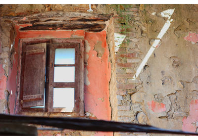 Close-up of abandoned window