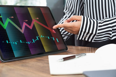 Low angle view of mobile phone on table