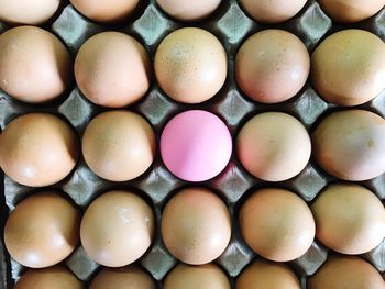 Full frame shot of eggs in carton