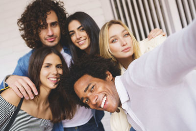 Portrait of smiling friends