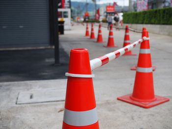 Traffic cones on footpath