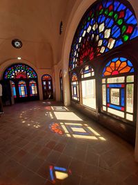 Interior of illuminated building