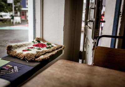 Close-up of cake on table