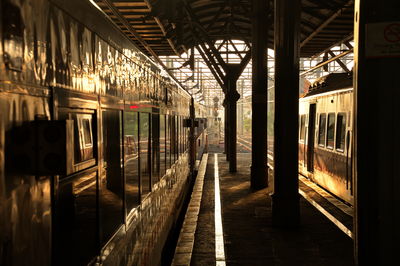 Railway station in yogyakarta, indonesia early in the morning