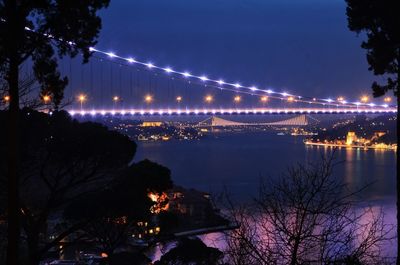 Illuminated cityscape at night