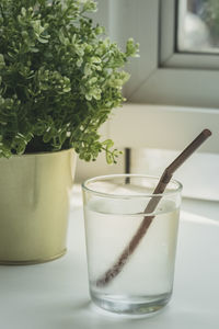 Close-up of drink on table