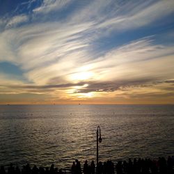 Scenic view of sea at sunset