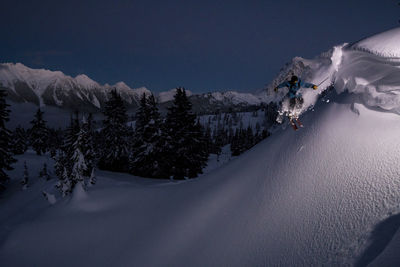 Man skiing in backcountry at mt. baker, washington