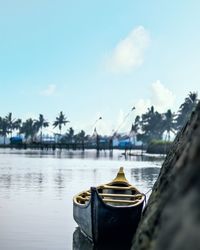 Traditional row boat of kerala in backwaters