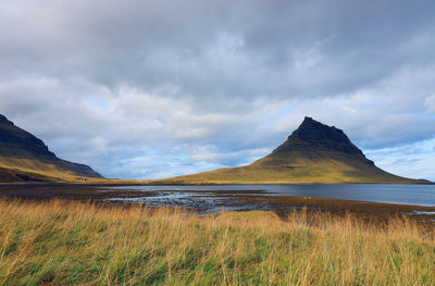 Scenic view of land against sky