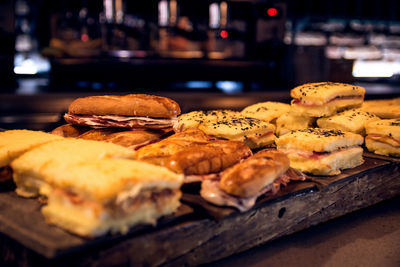 Close-up of meat on table