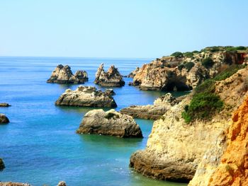 Scenic view of rocky coastline