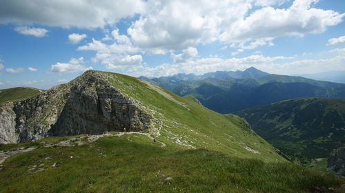 Scenic view of mountains against sky