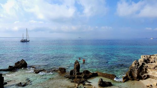 Panoramic view of sea against sky