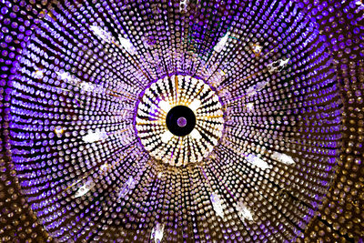 Low angle view of illuminated chandelier