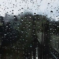 Close-up of water drops on glass