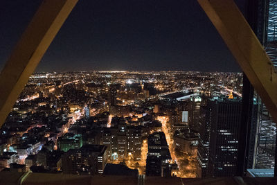 Illuminated cityscape at night