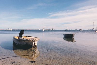 Boats in sea