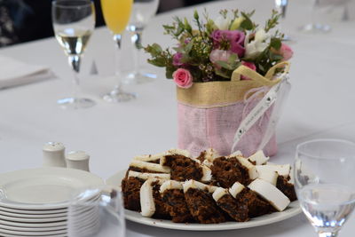 Close-up of served food