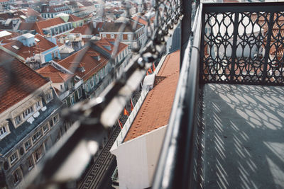 High angle view of buildings in city