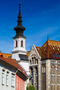 Architecture in the historic town centre of budapest.