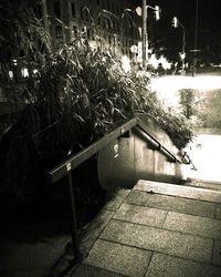 Illuminated street light at night