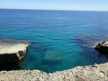 High angle view of sea against sky