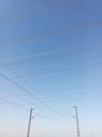 Low angle view of power lines