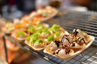 Close-up of chocolate cake on table