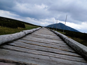 View of landscape against cloudy sky