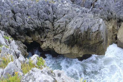 Scenic view of waterfall