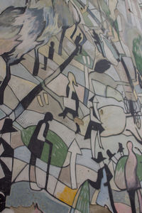 Close-up of painting on wall